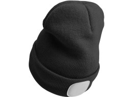 Čiapka s čelovkou 180 lm, nabíjateľná, USB, univerzálna veľkosť, bavlna/PE, čierna
