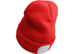 Čiapka s čelovkou 180 lm, nabíjateľná, USB, univerzálna veľkosť, bavlna/PE, červená