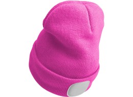 Čiapka s čelovkou 180 lm, dobíjacia, USB, univerzálna veľkosť, bavlna/PE, ružová