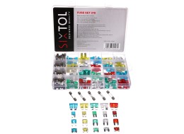 Sada nožových a sklenených automobilových poistiek MECHANIC FUSE SET 215