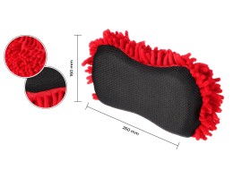 Hubka na umývanie auta CAR DETAILING WASH 1, 24 x 12,5 x 6cm, čierno-červená