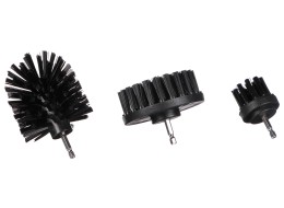 Sada kefiek na vŕtačku na čistenie auta CAR DETAILING DRILL BRUSH 3 HARD, 3 ks