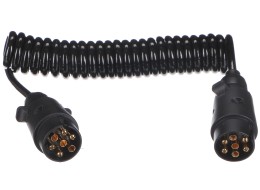 Prepojovací špirálový kábel zástrčky ťažného zariadenia TRAILER CABLE 3, 7-7pin, 3 m