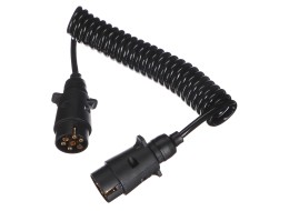 Prepojovací špirálový kábel zástrčky ťažného zariadenia TRAILER CABLE 3, 7-7pin, 3 m