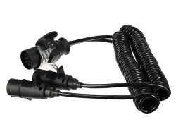 Prepojovací špirálový adaptér z 15pin na 2×7pin zástrčku (S+N) TRAILER CABLE 9, 24V, 3,5m