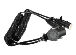 Prepojovací špirálový adaptér z 15pin na 2×7pin zástrčku (S+N) TRAILER CABLE 9, 24V, 3,5m