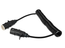 Prepojovací špirálový kábel 7pin typ S TRAILER CABLE 10, plastová zástrčka, 24V, 3,5 m