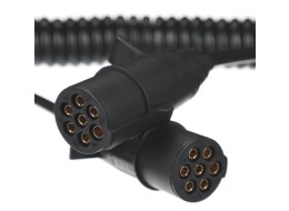 Prepojovací špirálový kábel 7pin typ N TRAILER CABLE 11, plastová zástrčka, 24V, 3,5 m