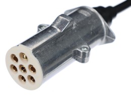 Prepojovací špirálový kábel 7pin typ S TRAILER CABLE 12, kovová zástrčka, 24V, 3,5 m