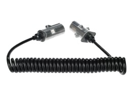 Prepojovací špirálový kábel 7pin typ S TRAILER CABLE 12, kovová zástrčka, 24V, 3,5 m