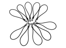 Sada upínacích gúm s plastovým hákom CARGO CORD SET 2, 20 cm, 10 ks