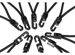 Sada upínacích gúm s plastovým hákom CARGO CORD SET 2, 20 cm, 10 ks