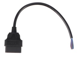 OBD-II predlžovací kábel samica s 16 pinmi zakončený 30 cm káblami MECHANIC CABLE 27