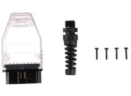 Zástrčka OBD-II s 16 pinmi pre montáž vlastného kábla MECHANIC CABLE 30, transparentná