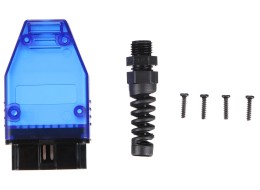 Zástrčka OBD-II s 16 pinmi pre montáž vlastného kábla MECHANIC CABLE 31, modrá