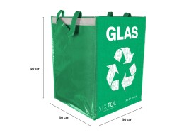 Taška na triedený odpad SORT EASY GLAS DE, 30x30x40cm, 36l