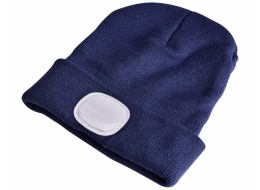 Čiapka s čelovkou 180 lm, nabíjateľná, USB, univerzálna veľkosť, bavlna/PE, modrá