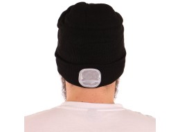 Čiapka s čelovkou 180 lm, nabíjateľná, USB, univerzálna veľkosť, bavlna/PE, čierna