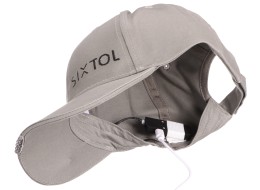 Šiltovka s LED svetlom B-CAP 25 lm, nabíjateľná, USB, univerzálna veľkosť, sivá