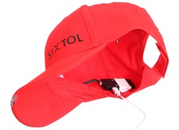 Šiltovka s LED svetlom B-CAP 25 lm, nabíjateľná, USB, univerzálna veľkosť, červená