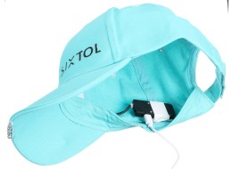 Šiltovka s LED svetlom B-CAP 25 lm, nabíjateľná, USB, univerzálna veľkosť, tyrkysová
