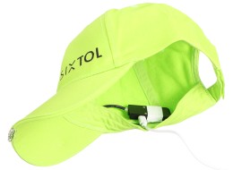 Kšiltovka s LED svetlom B-CAP 25 lm, nabíjateľná, USB, uni veľkosť, fluorescenčná zelená