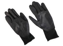 Pracovné rukavice z polyesteru polomáčané v PU GLOVE PE-PU 10, čierne, veľ. 10\