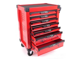 Dielenský vozík na náradie MECHANIC TROLLEY KEVIN RED 195, 7 zásuviek, 195 ks náradia