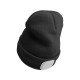 Čiapka s čelovkou 180 lm, nabíjateľná, USB, univerzálna veľkosť, bavlna/PE, čierna