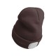 Čiapka s čelovkou 180 lm, dobíjacia, USB, univerzálna veľkosť, bavlna/PE, hnedá