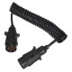 Prepojovací špirálový kábel zástrčky ťažného zariadenia TRAILER CABLE 3, 7-7pin, 3 m