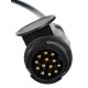 Predĺžovací 13pinový kábel - závesná zásuvka + zástrčka TRAILER CABLE 8, 12V, 5m