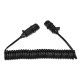 Prepojovací špirálový kábel 7pin typ S TRAILER CABLE 10, plastová zástrčka, 24V, 3,5 m