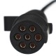 Prepojovací špirálový kábel 7pin typ N TRAILER CABLE 11, plastová zástrčka, 24V, 3,5 m