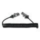 Prepojovací špirálový kábel 7pin typ S TRAILER CABLE 12, kovová zástrčka, 24V, 3,5 m