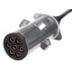 Prepojovací špirálový kábel 7pin typ N TRAILER CABLE 13, kovová zástrčka, 24V, 3,5m