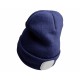 Čiapka s čelovkou 180 lm, nabíjateľná, USB, univerzálna veľkosť, bavlna/PE, modrá