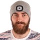 Čiapka s čelovkou 180 lm, nabíjateľná, USB, univerzálna veľkosť, bavlna/PE, svetlo šedá