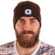 Čiapka s čelovkou 180 lm, dobíjacia, USB, univerzálna veľkosť, bavlna/PE, hnedá