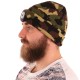 Čiapka s čelovkou 180 lm, dobíjacia, USB, univerzálna veľkosť, bavlna/PE, maskáčová