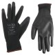 Pracovné rukavice z polyesteru polonamočené v polyuretáne GLOVE PE-PU 9, čierne, veľkosť 9