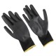Pracovné rukavice z polyesteru polomáčané v PU GLOVE PE-PU 11, čierne, veľ. 11\