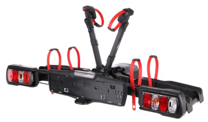 Nosič bicyklov na ťažné zariadenie E-BIKE 2 PREMIUM - 2 elektrobicykle, nosnosť 60 kg, skladací