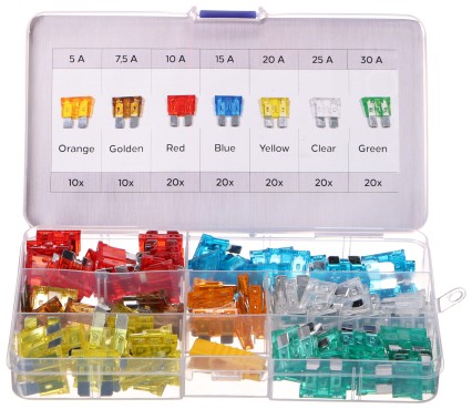 Sada nožových automobilových poistiek MECHANIC FUSE SET 1, 5-30A, 120 ks