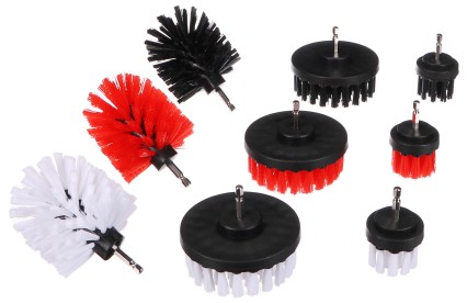 Sada kartáčov na vŕtačku pre čistenie auta CAR DETAILING DRILL BRUSH 9, 9 ks