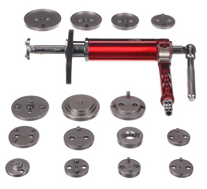 Pneumatický stláčač brzdových piestov MECHANIC BRAKE SET PNEU 16, sada 16 ks