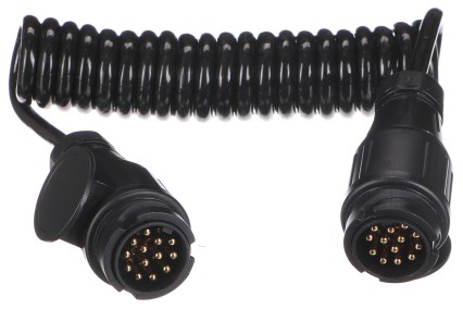 Prepojovací špirálový kábel zástrčky ťažného zariadenia TRAILER CABLE 4, 13-13pin, 3 m