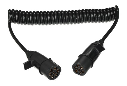 Prepojovací špirálový kábel 7pin typ N TRAILER CABLE 11, plastová zástrčka, 24V, 3,5 m