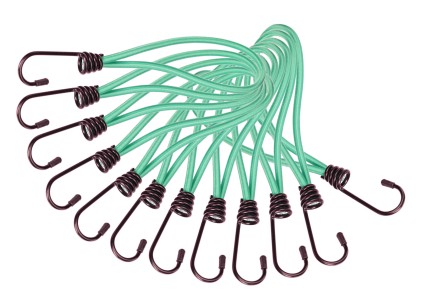 Sada upínacích gúm s kovovým hákom CARGO CORD SET 1, 21 cm, 12 ks