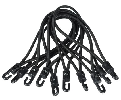 Sada upínacích gúm s plastovým hákom CARGO CORD SET 2, 20 cm, 10 ks